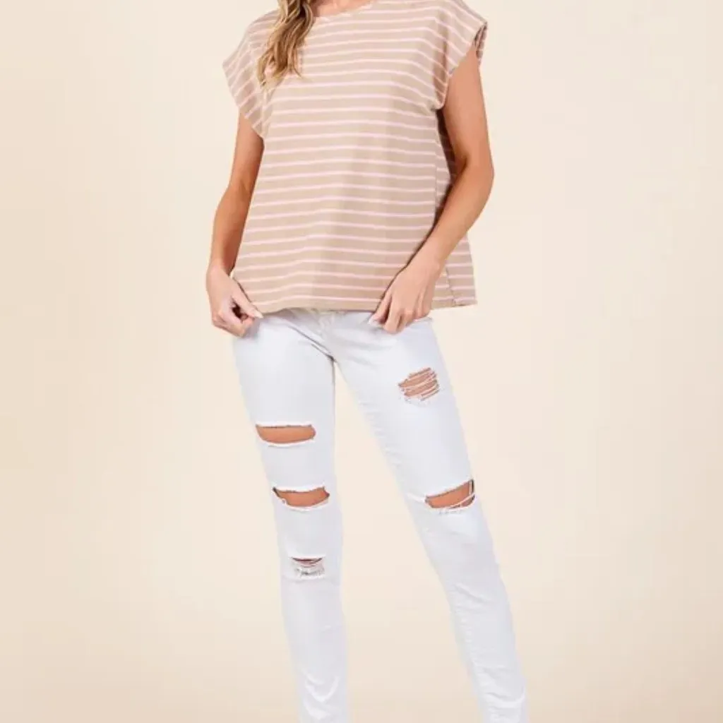 ✨NWT Lime 'N' Chili Striped Muscle‎ Sleeve Top - Image 11