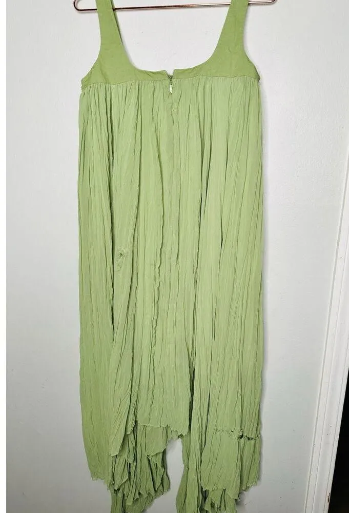 BIBHU MOHAPATRA Green Flowy Empire Maxi Shift Style Sleeveless Dress Size 2 - Image 6