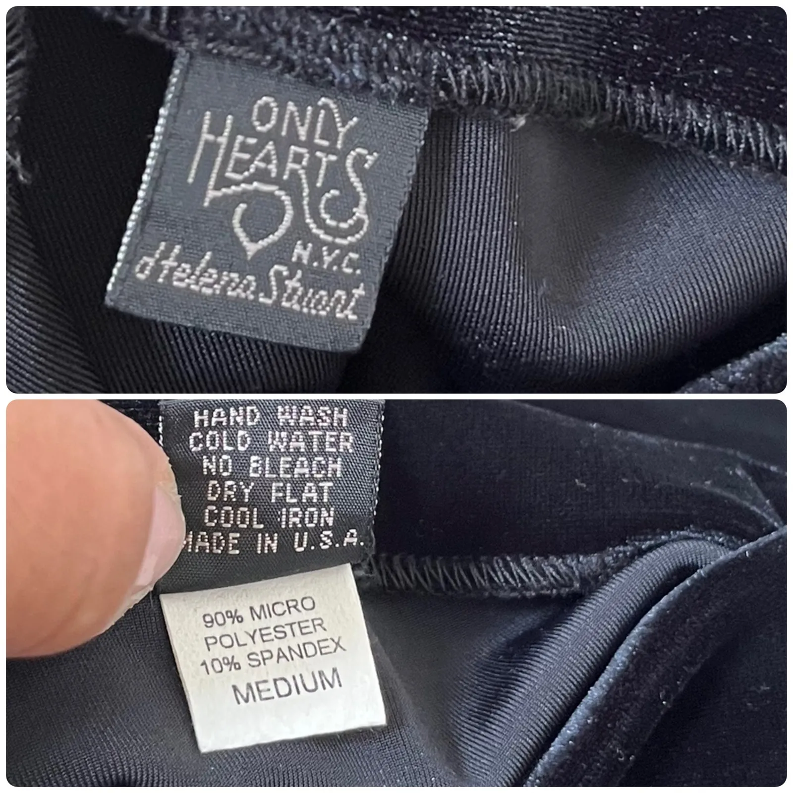 Only Hearts Helena Stuart Black Velour Mock Neck Pull Over Blouse Medium Chic - Image 10