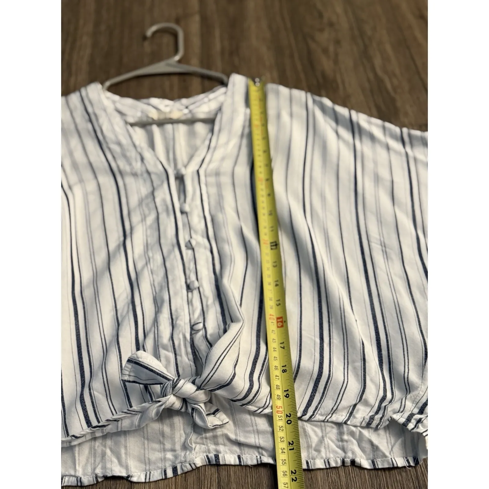 Sim‎ And Sam Womens White Blue Striped 100% Rayon Size Medium - Image 10