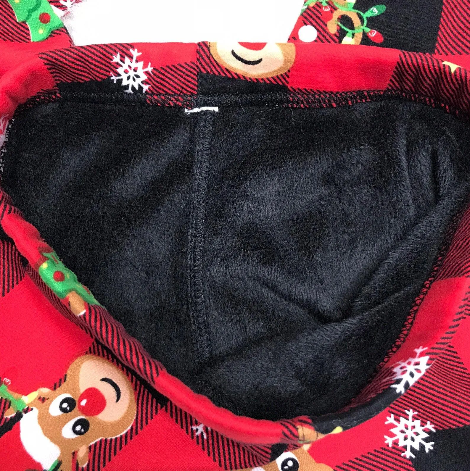 Buffalo Plaid Reindeer Leggings Red - Image 2