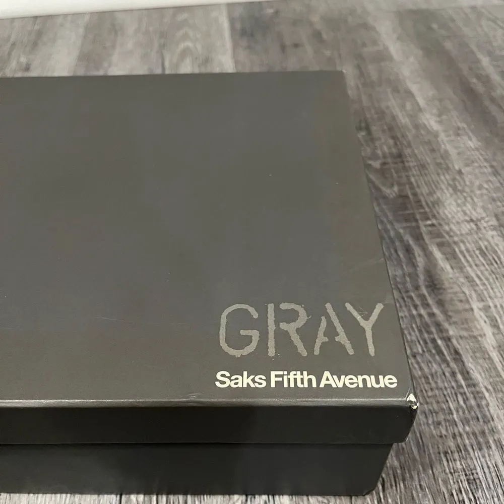 Gray for Saks Fifth Avenue Suede Leather Metallic Lace Up Wedge Booties sz 6.5 - Image 15