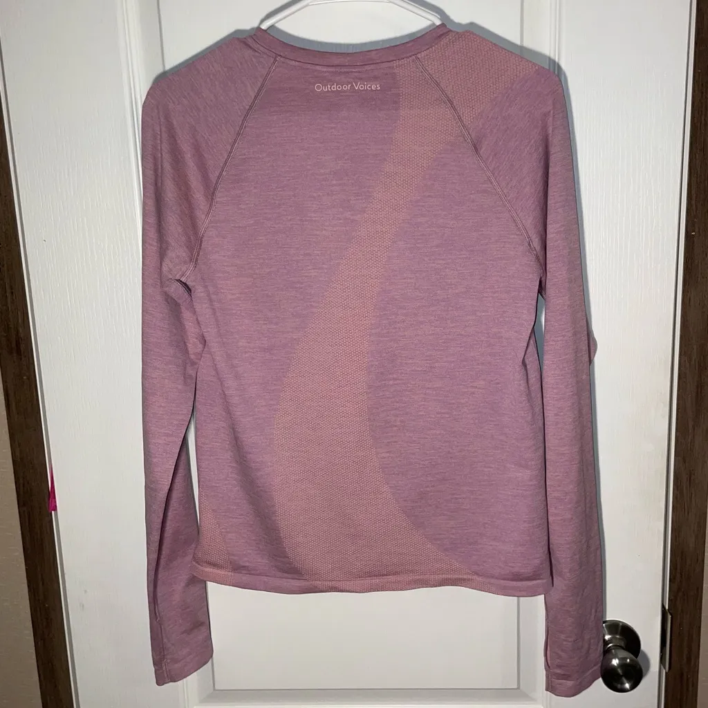 Outdoor Voices  Thistle Seamless Long Sleeve Top Color Purple Size‎ S - Image 2