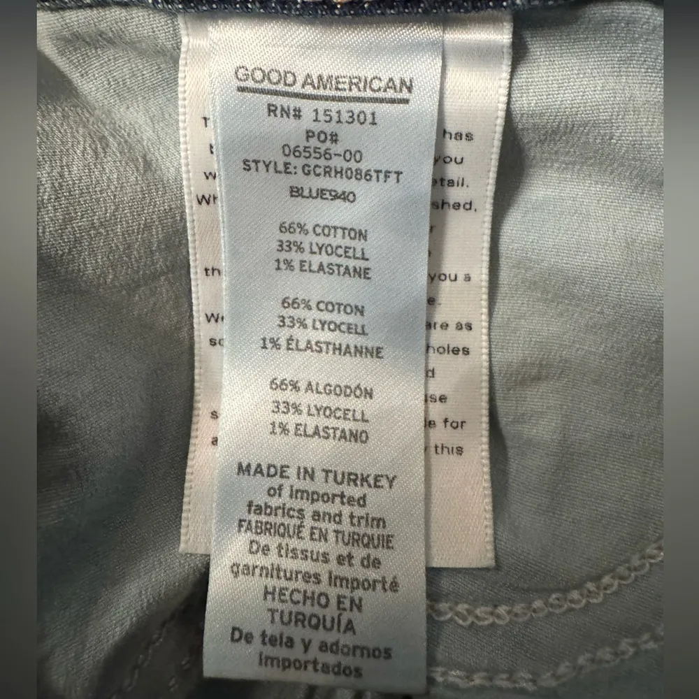 Good American Good Classic Raw Hem High Rise Jeans Blue Skinnyish Fit Size 2/ 26 - Image 12