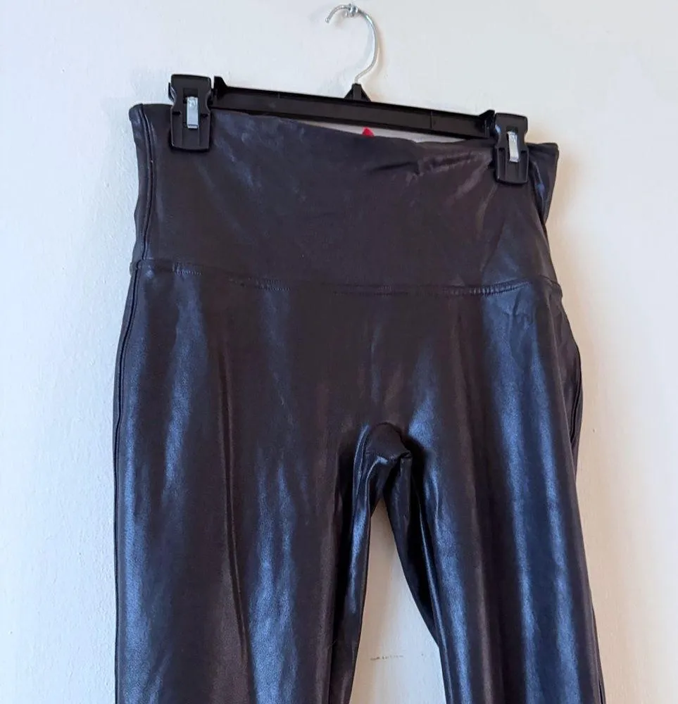 SPANX Ready To Wow Faux Leather Legging Black SZ XL 2437 - Image 3