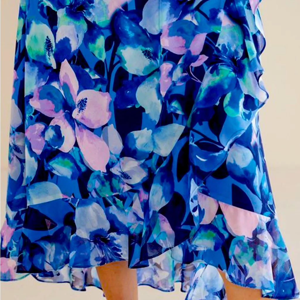 Soft Surroundings Ashlyn floral high/low ruffle maxi dress. Size Medium. NWT. - Image 5