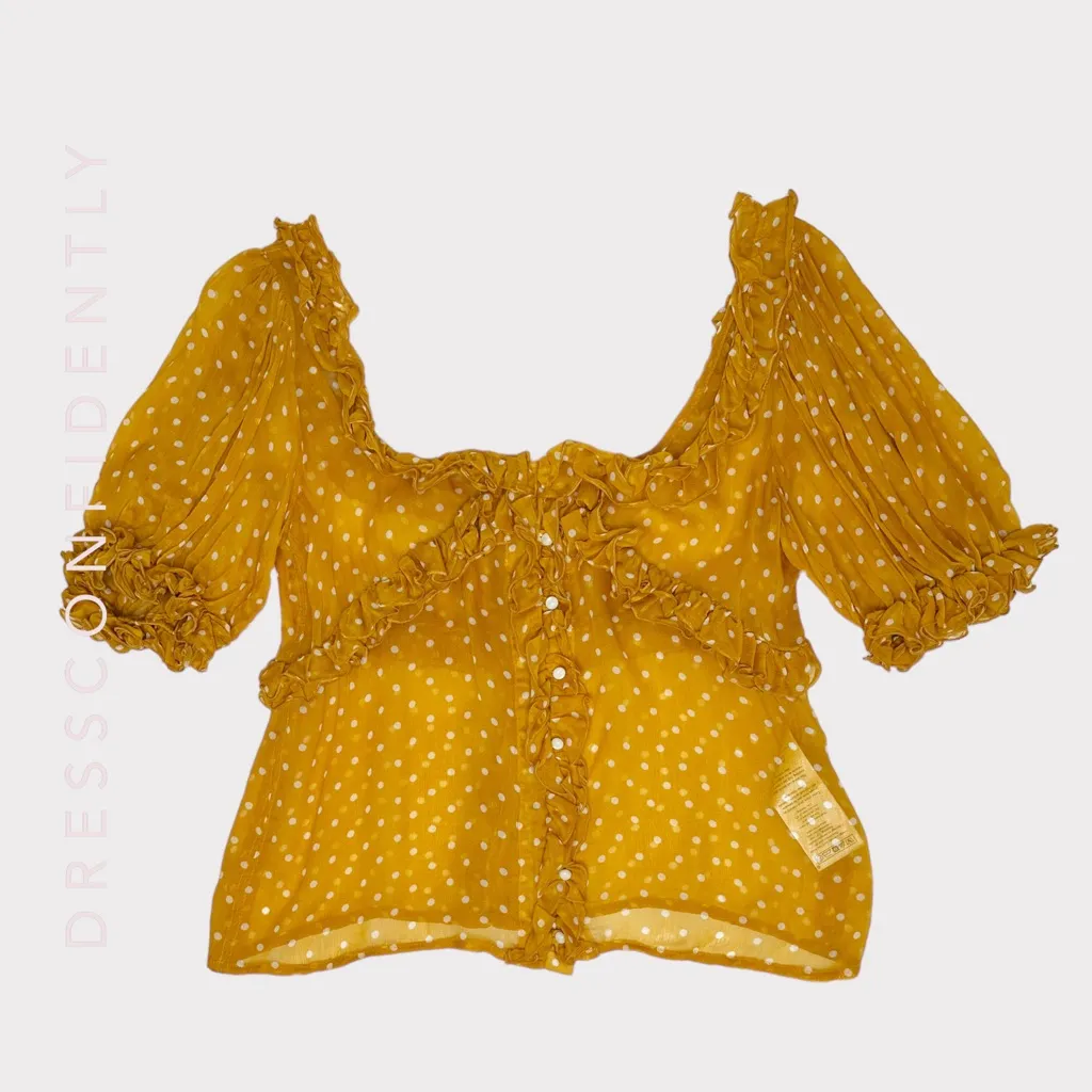 SÉZANE Wood Top, Printed Peas Saffron, FR36/US4 - Image 13