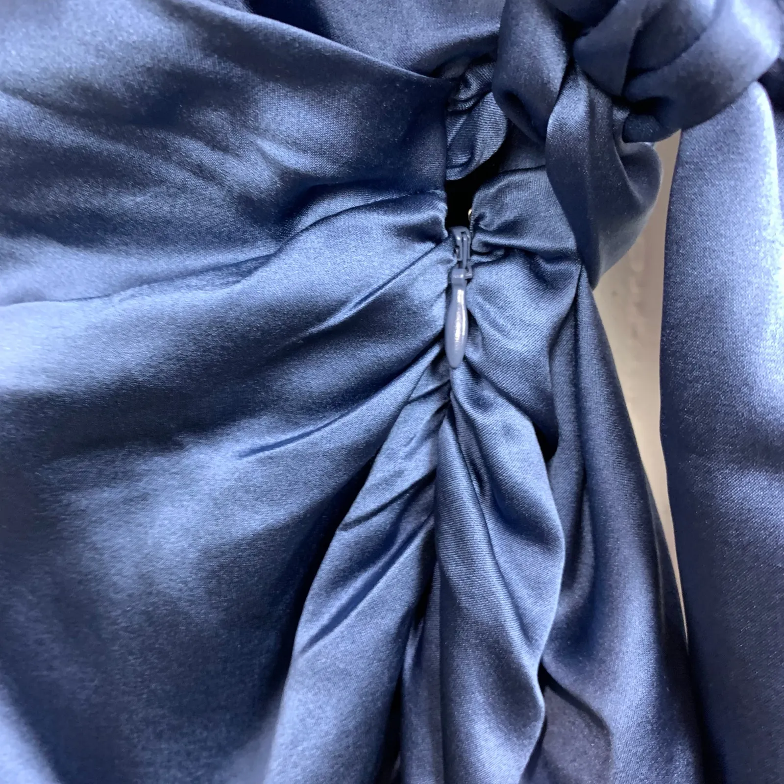 Veronica Beard Womens Agatha Ruched Long Sleeve Stretch Silk Dress Blue Size 14 - Image 12