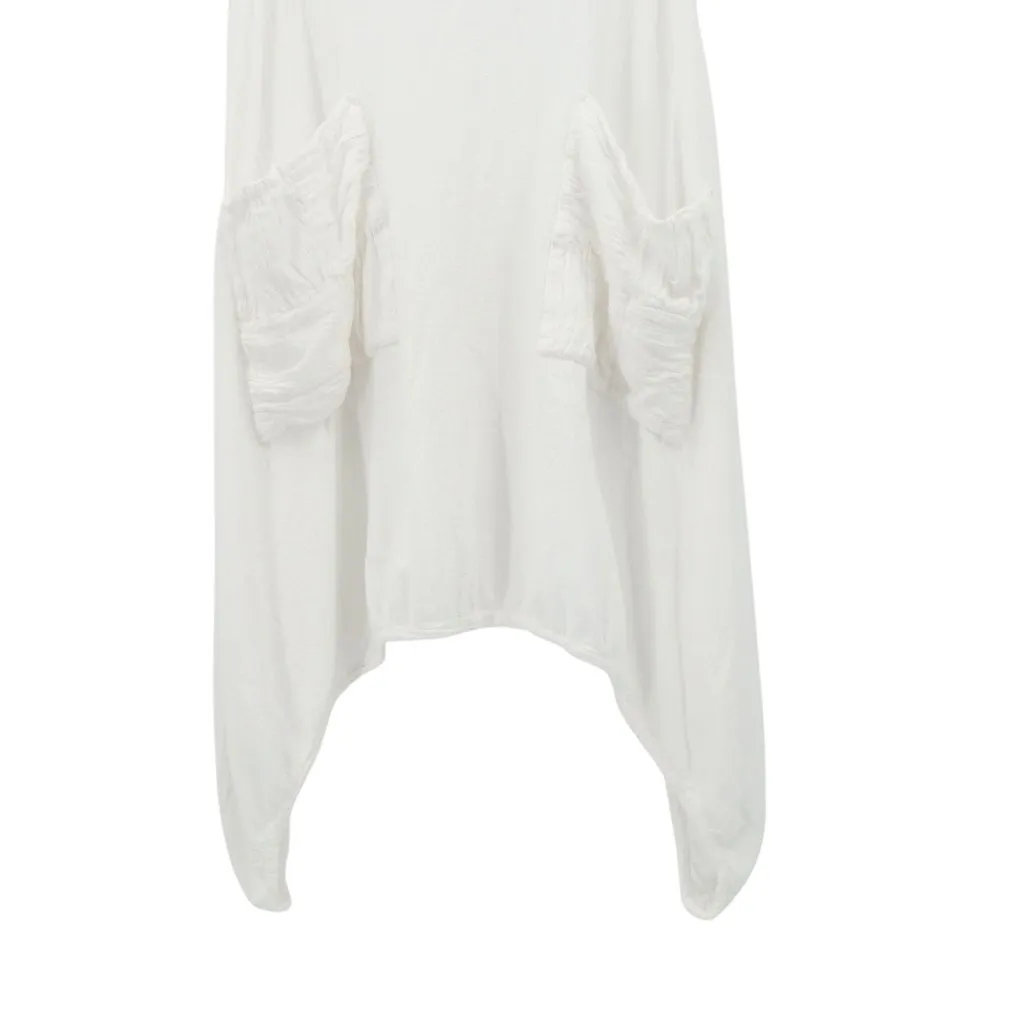 Oh My Gauze! Brad Vest Cotton White Sleeveless Asymmetrical Lagenlook Tunic O/S Size undefined - Image 3