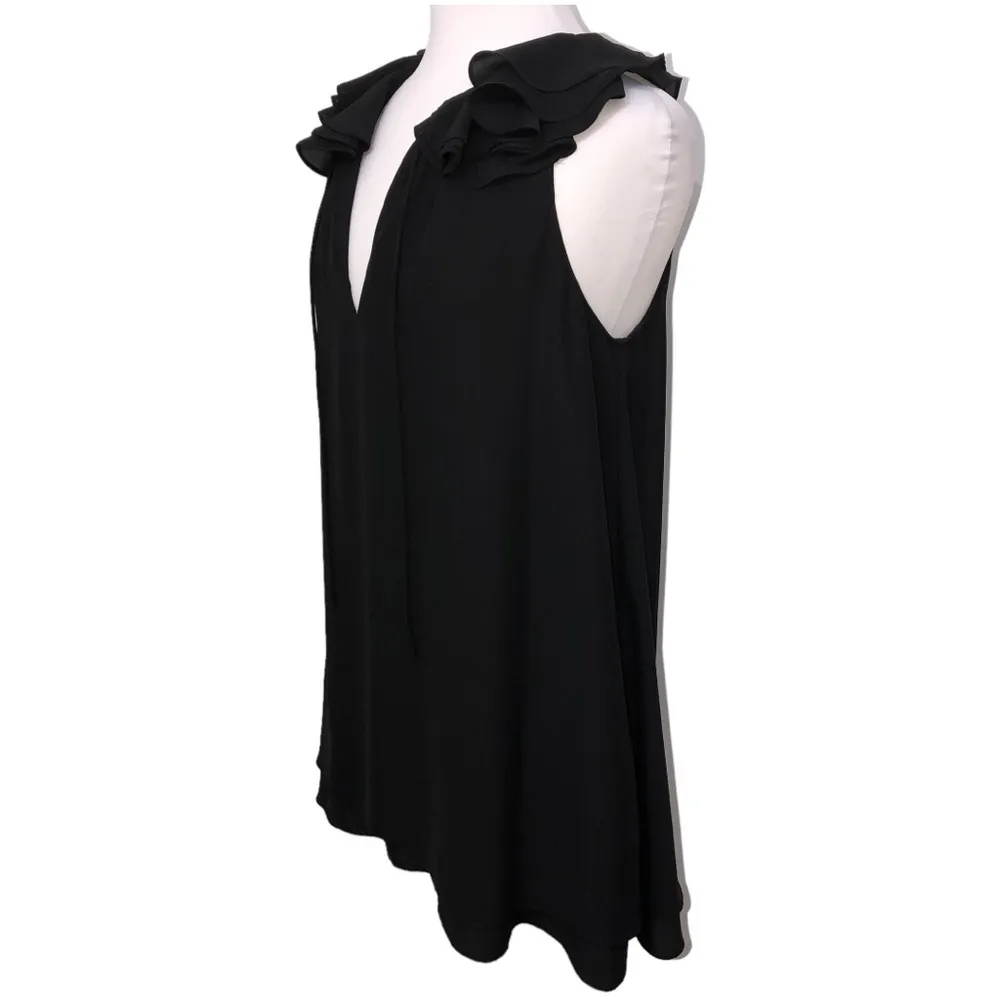 Amanda Uprichard x Revolve Belle Ruffle Black Dress M EUC - Image 4