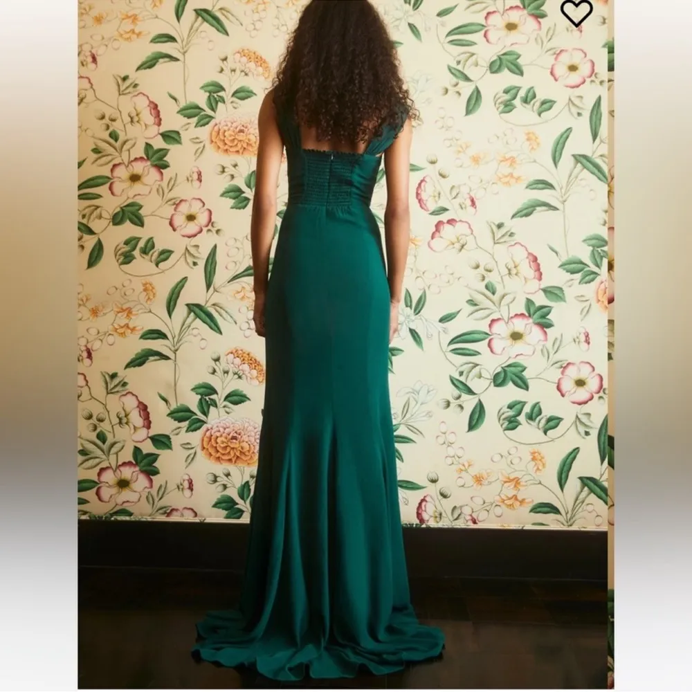 Reformation Women’s Ballina Spruce Green Square Neck Fit & Flare Maxi Dress Gown - Image 5