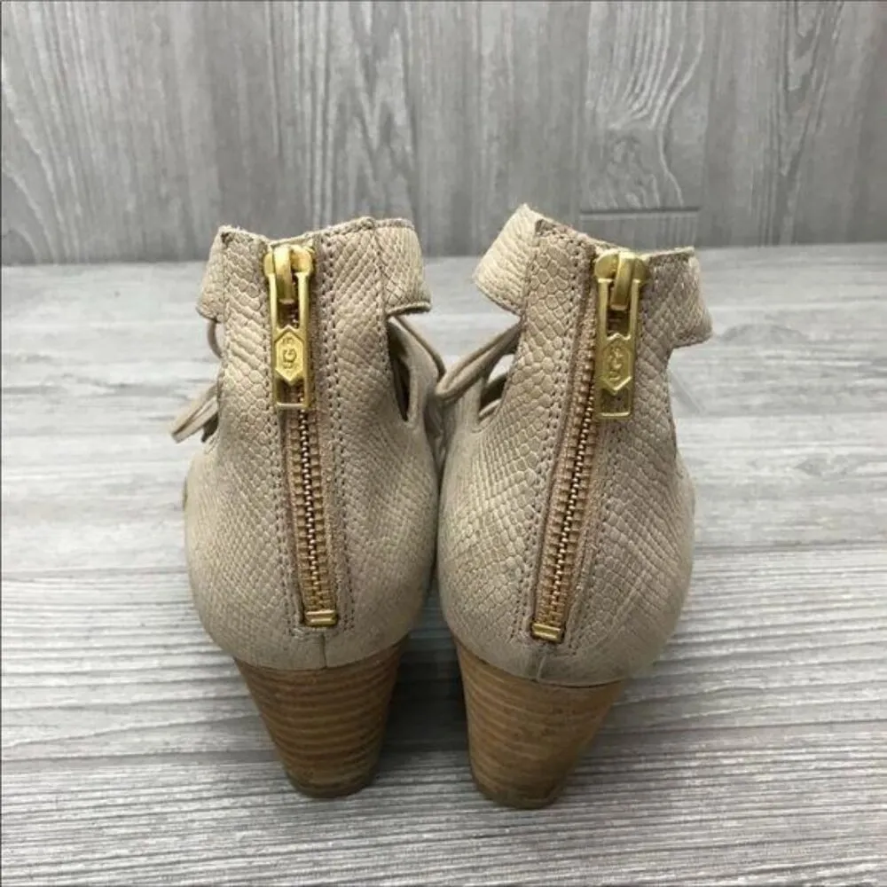 Ugg brown faux snakeskin print sandals shoes wedge heels size 9.5 - Image 3