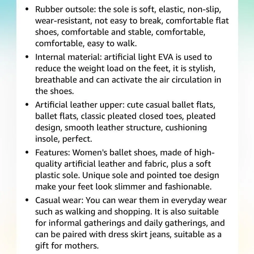 Super cute black and white treed style slip on ballerinas! New Black Size 7 - Image 10