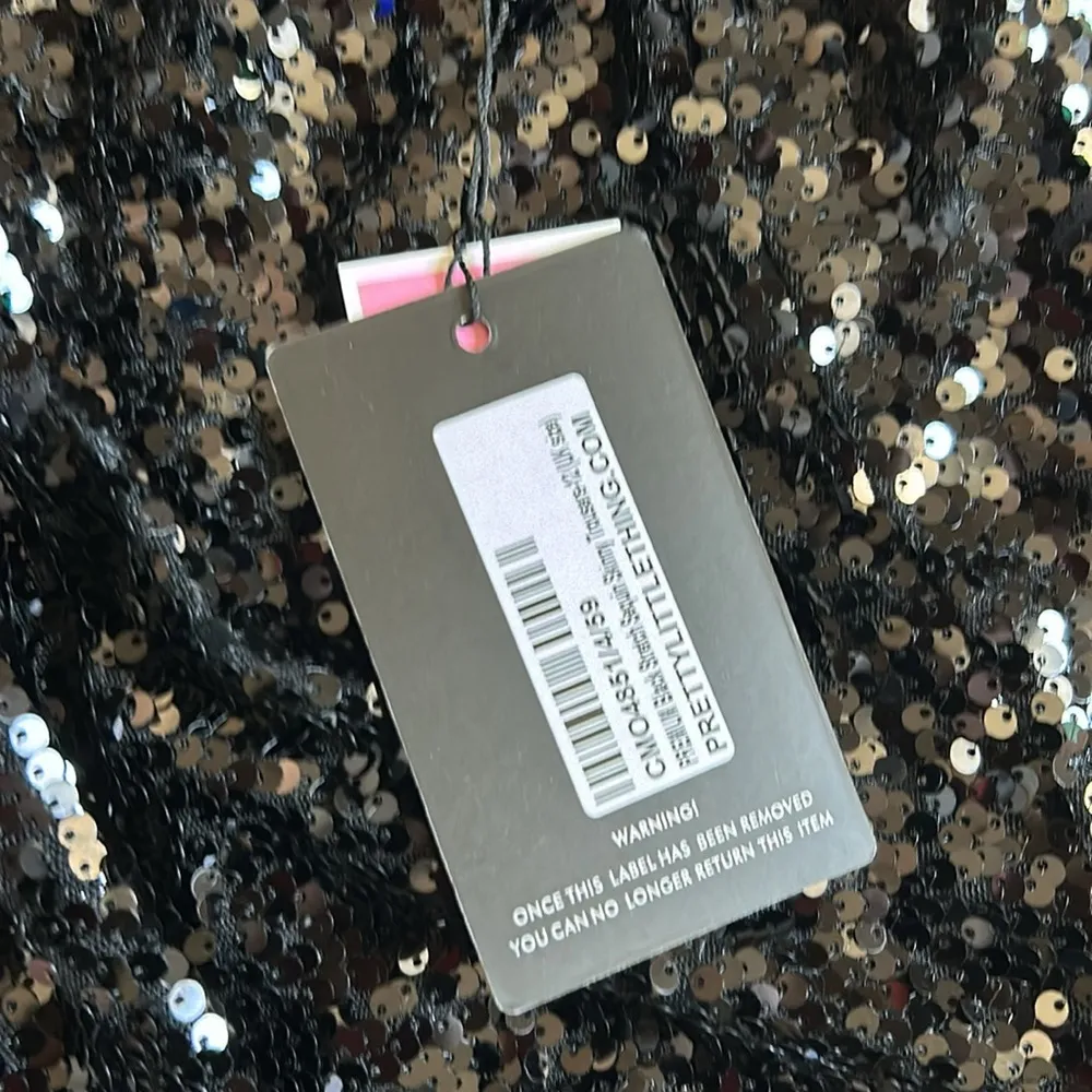 Pretty little thing black stretch sequin skinny trousers - Image 3