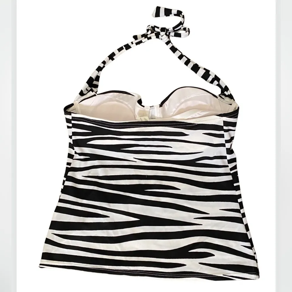 VICTORIA’S SECRET Zebra Retro Push Up Halter Swimsuit Top 34B - Image 3