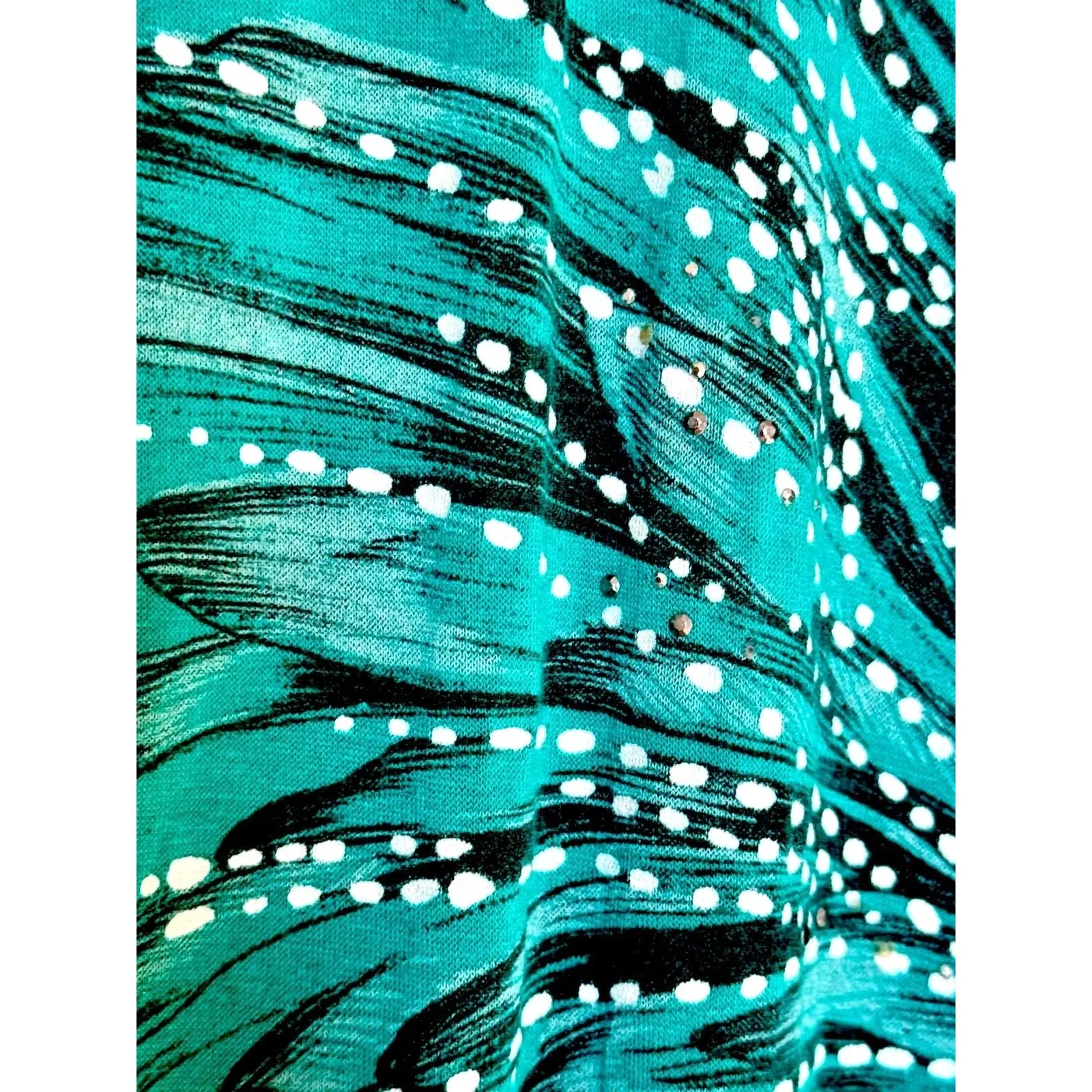 B.L.E.U. Embellished Top Womens XL Blue Knit Mede USA Y2K Grunge - Image 3