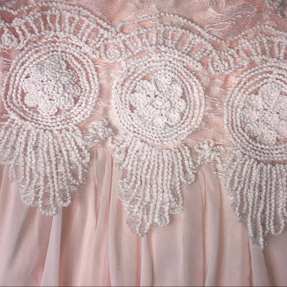 L'atiste Pink Sleeveless Crochet Lace Top Pleated Mini Dress - Image 6