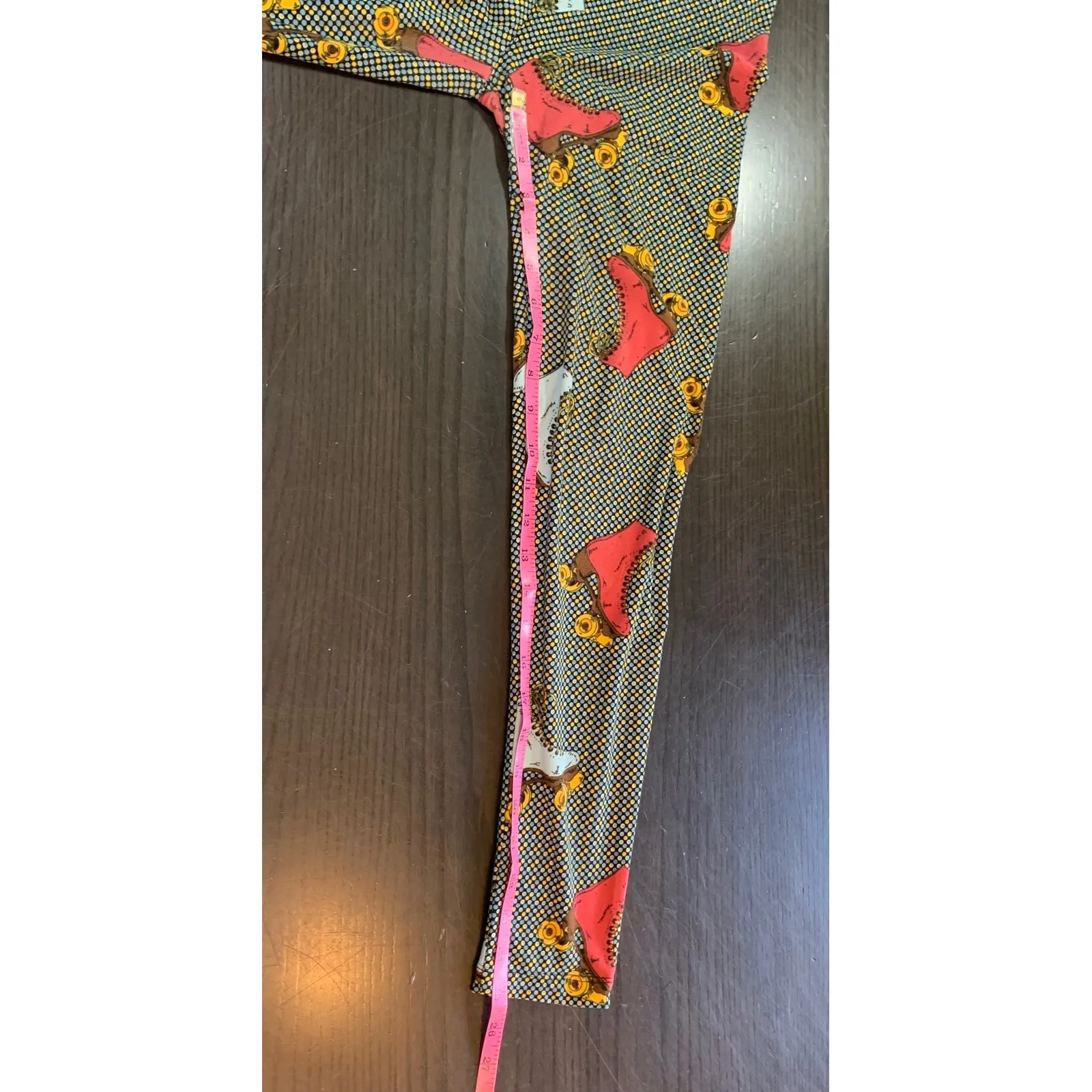 LuLaRoe Leggings Roller Skate Print Funky Pattern Casual Athleisure Retro Lounge - Image 5