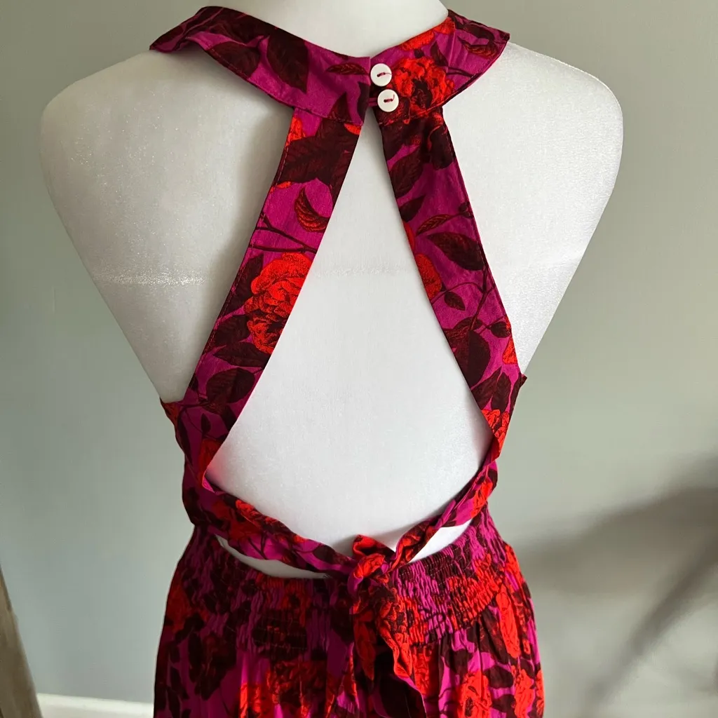 Anthropologie Abel The Label Charlotte‎ Floral Halter Neck Maxi Dress Size Small - Image 3