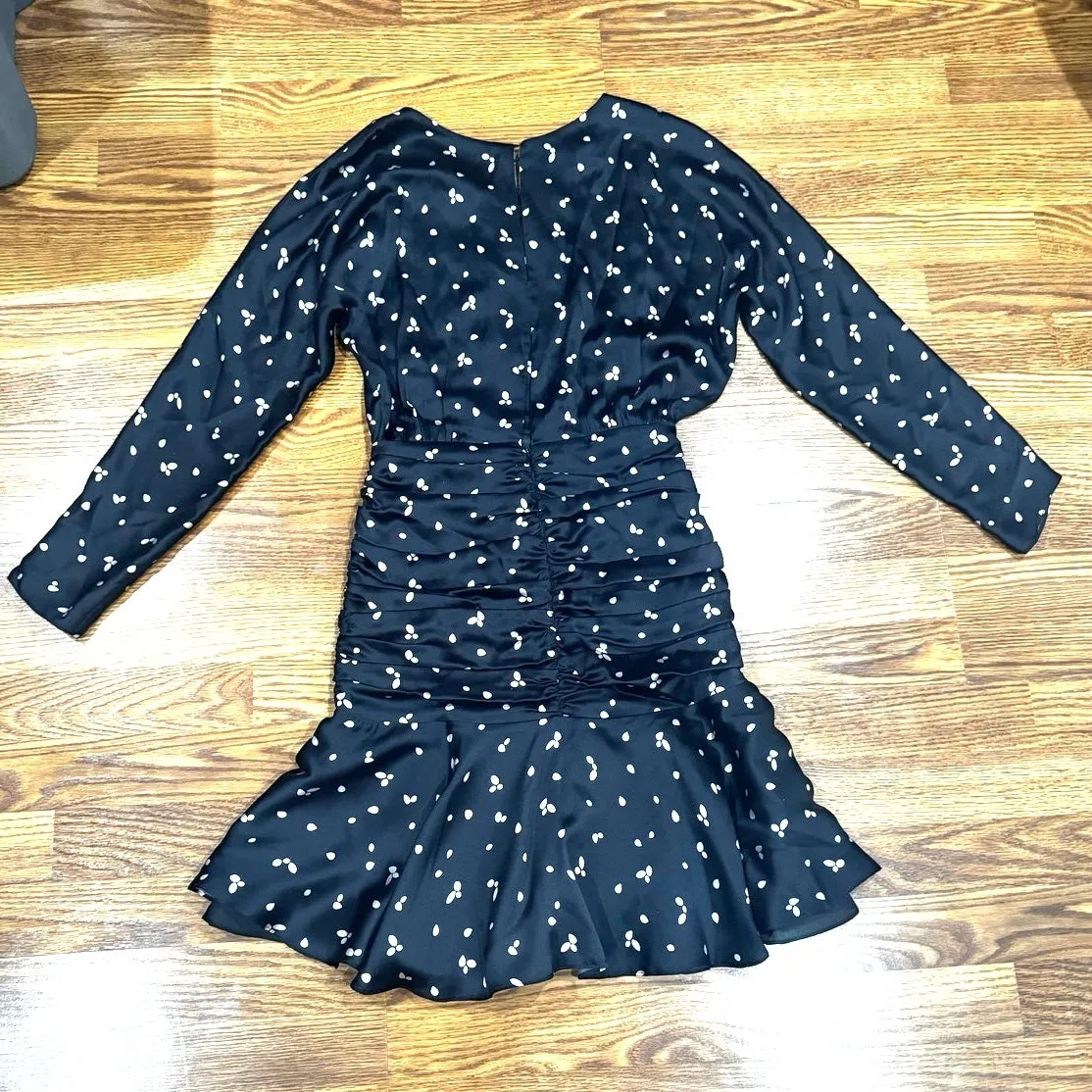 Silvia Tcherassi Rachel Flounce Hem Black Dress XS Pink Ruffle Cocktail Party - Image 14