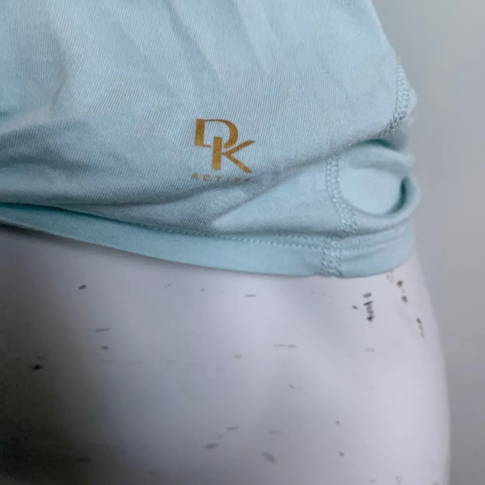 Donna Karan Active blue short sleeve hoodie t-shirt pale blue - Image 3