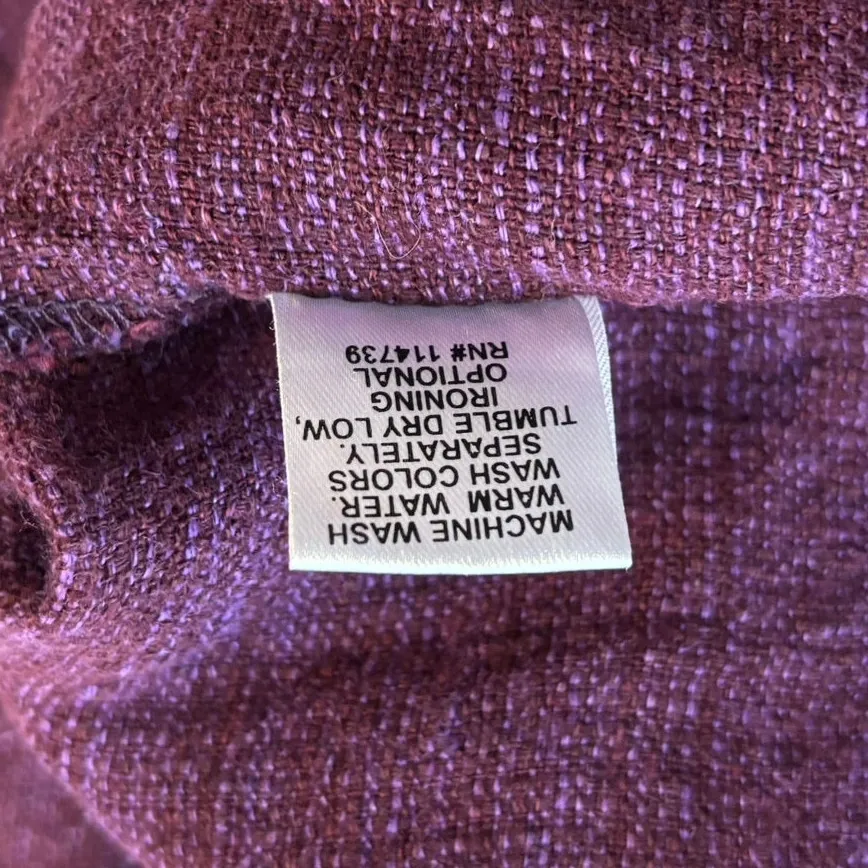 Flax Size P XS 100% Linen Shift Dress Purple Sleeveless Pocket Minimal - Image 5