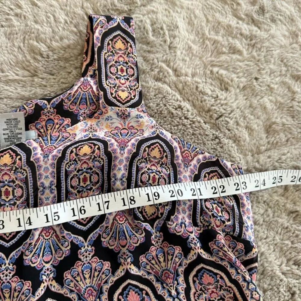 Catherines Women Dress Plus 1X Colorful Flowy Chiffon Feminine Boho Hippie Relax - Image 5