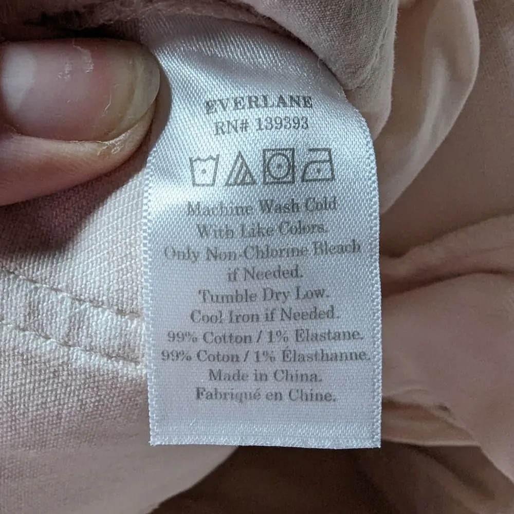 Everlane Light Blush Pink The Wide Leg Crop High Rise Stretch Cotton Jeans 0 - Image 5