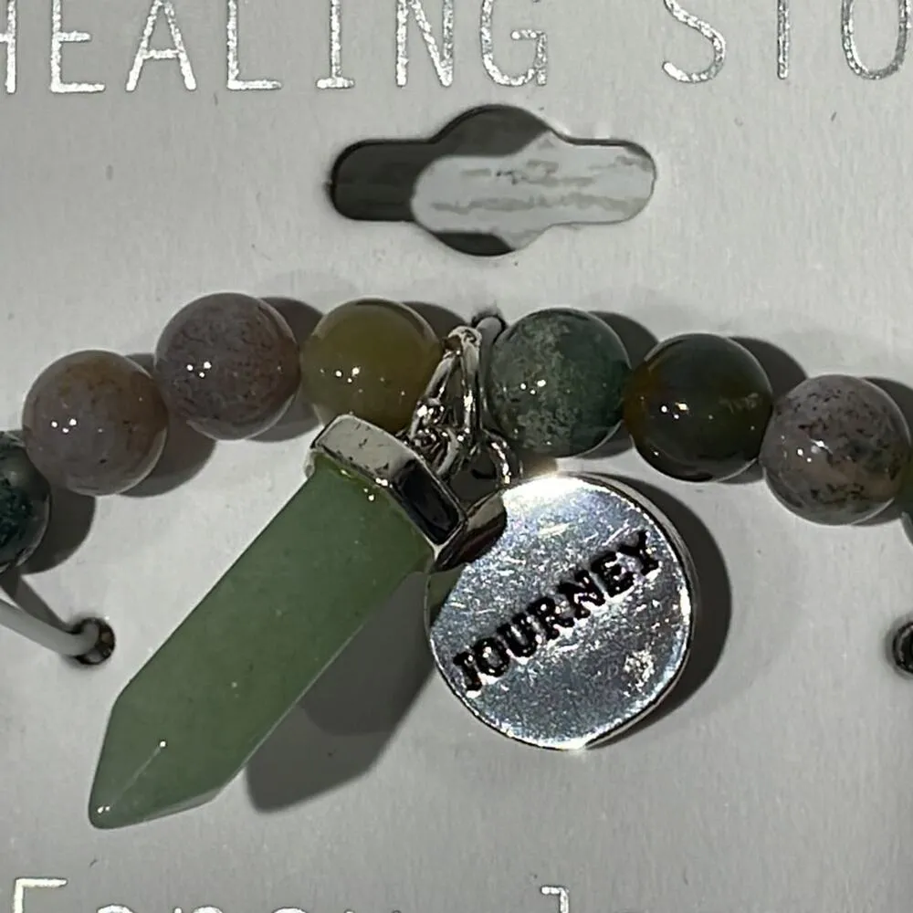 HEALING STONE Jasper Stretch Bracelet NWT Green - Image 2
