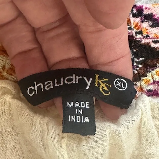 Chaudry KC Boho Maxi Skirt Multicolor Diamond‎ Print Elastic Waist Womens XL Purple - Image 8