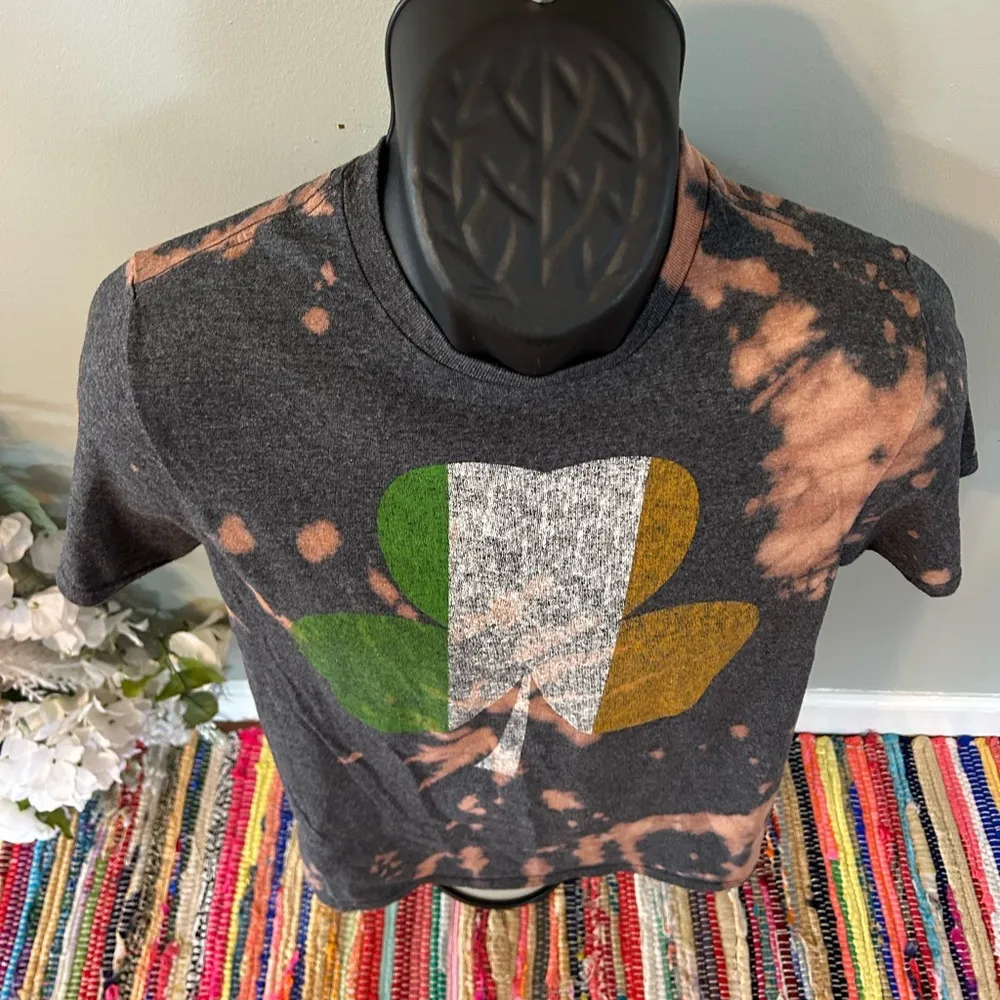 NEW Irish Lucky Clover Tie Dye Tee Shirt Ireland Flag Small - Image 3