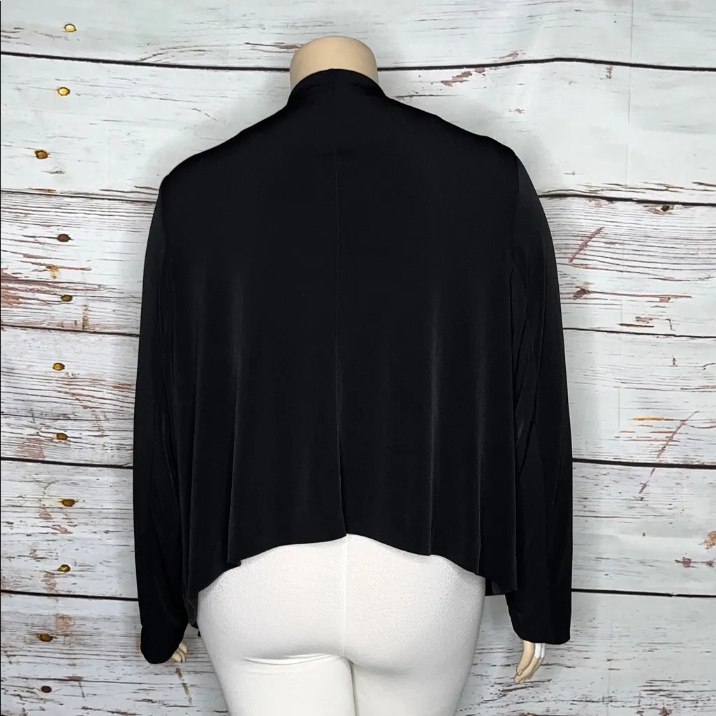 Lane Bryant Size 22/24 Black Drape Open Front Cardigan Jacket w/ Pockets - Image 3