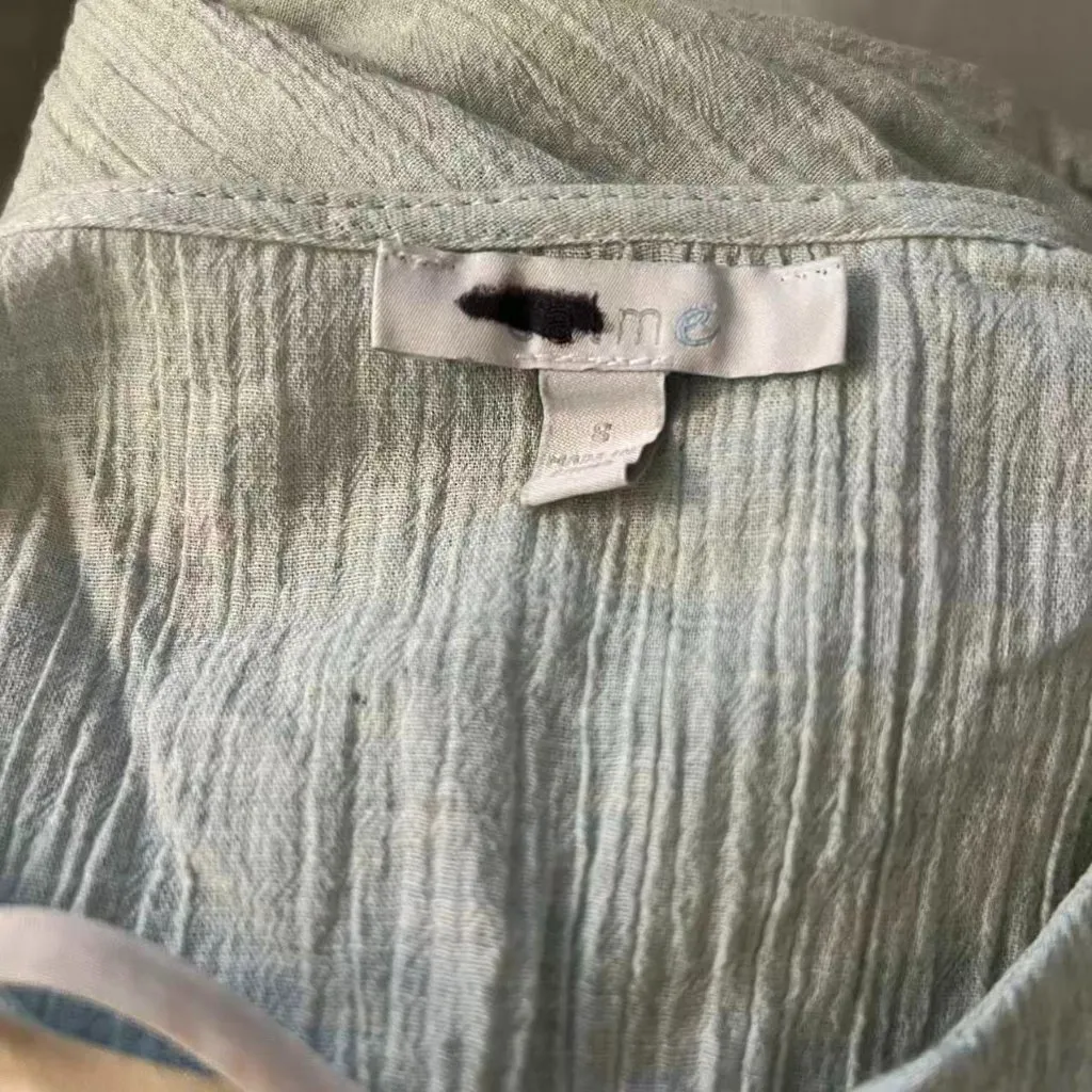 NWOT JOHNNY WAS Calme Tie Neck Long Sleeves Knee Length Dress Green Size S - Image 8