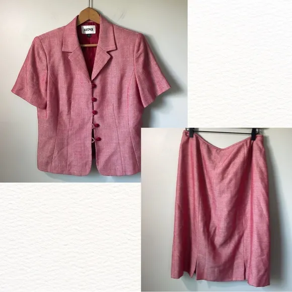 Kasper 2 piece suit in size 12 with button detail on jacket. Blazer/skirt Career - Image 2