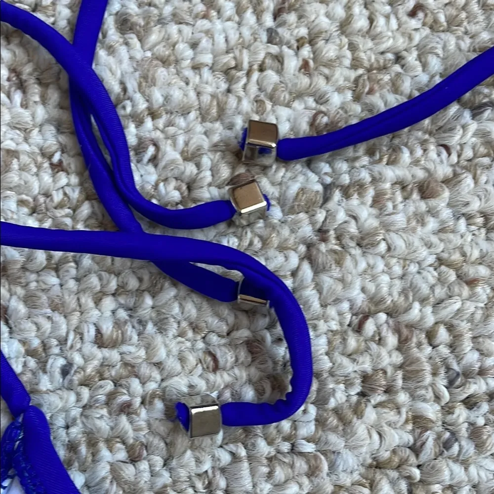 Blue Triangle String Bikini Top - Image 4