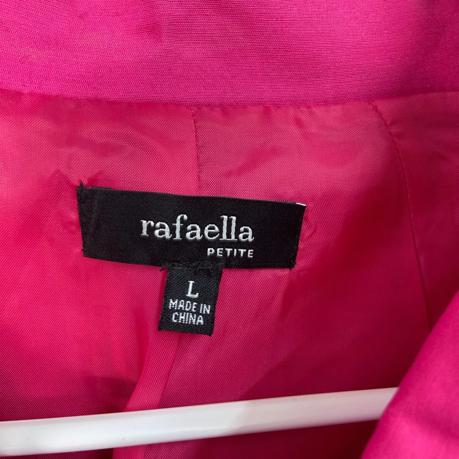 Rafaella women's bright hot pink collared half sleeve button casual lined jacket - Image 4