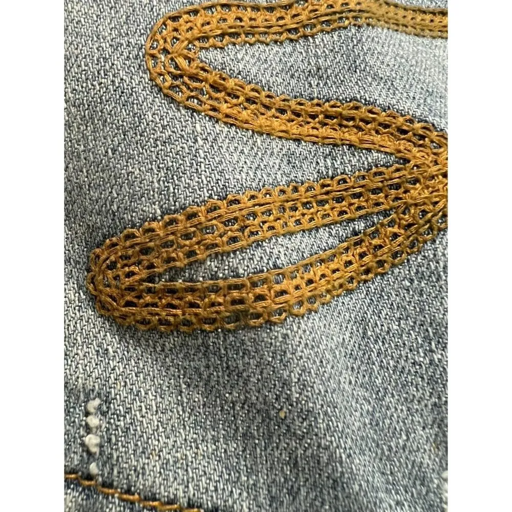 Seven7 Jeans Womens 16 Blue Denim Bootcut High Rise Whiskered Outdoors - Image 11