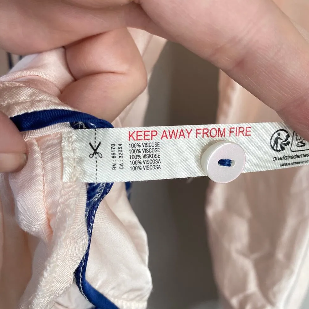 ANTHROPOLOGIE Long-Sleeve Buttondown Pajama Shirt Light Pink Blue Floral Size XS - Image 9