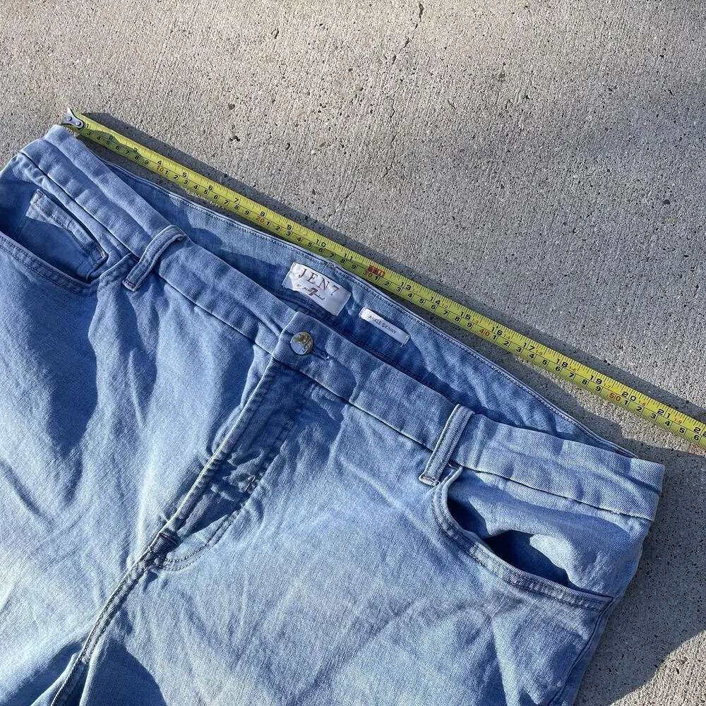 Jen 7‎ By 7 For All Mankind Jeans Size 24 Mid Rise Ankle Skinny Light Wash Blue - Image 6