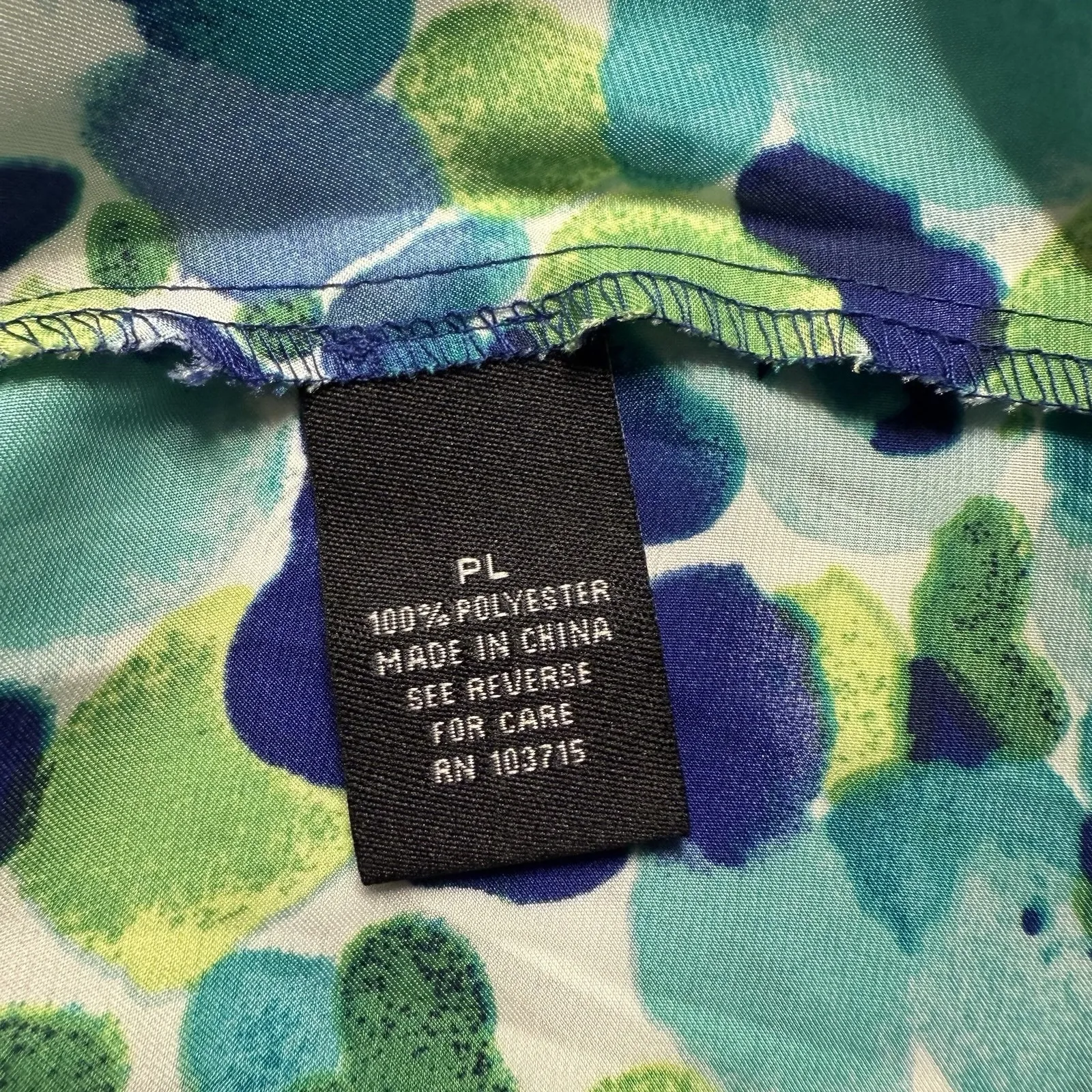 Zac &‎ Rachel Top Women Petite L PL Watercolor Sheer Chiffon Satin Floral Print Green Size undefined - Image 7