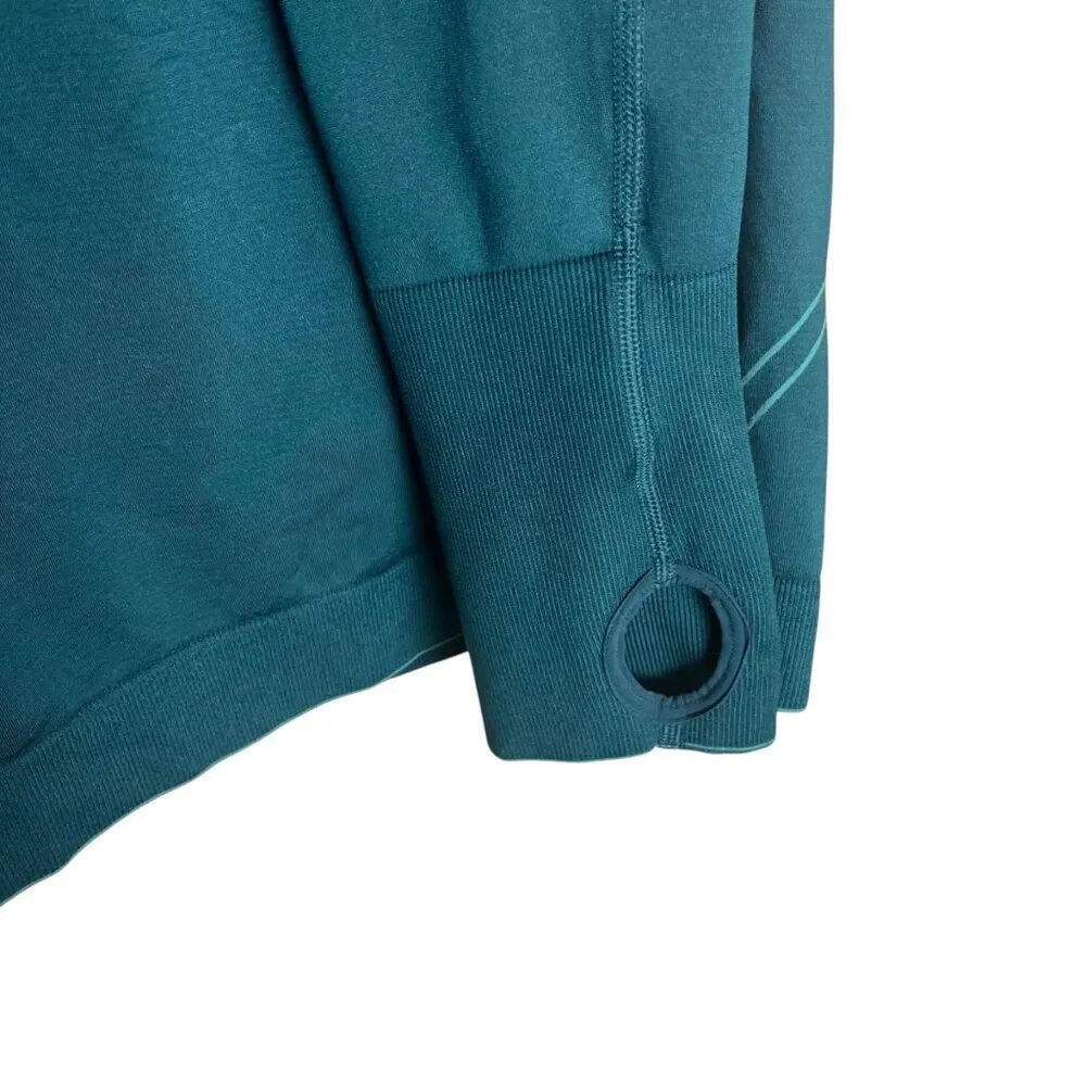 Gymshark Women's M Fitted Turtleneck Athletic‎ Top Teal Blue Contour Running Gym - Image 4