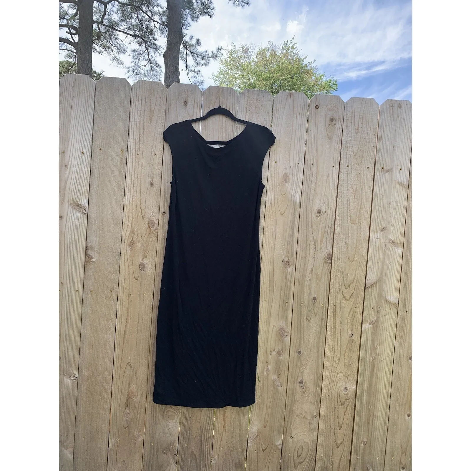 Max Studio Black Y2k Dress Size Large Fabric Belt‎ Casual Classy Minimalist Fall - Image 2