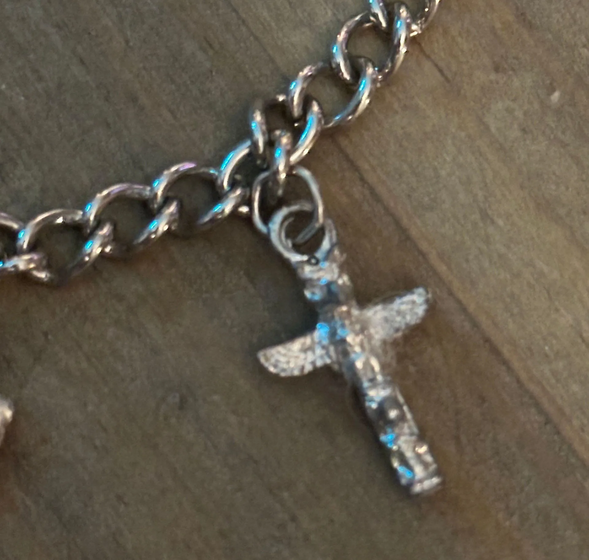 Vintage Native American Charm Bracelet Silver - Image 3