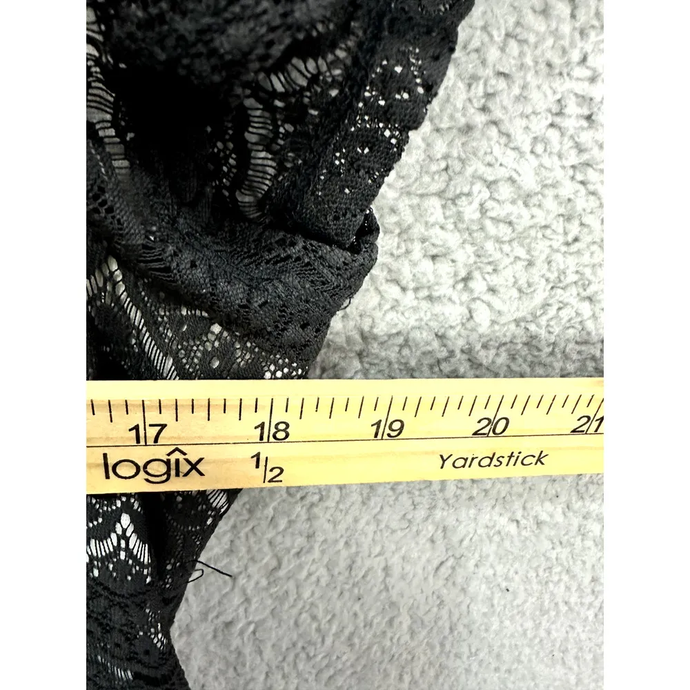 Maison jules Dress Womens Large Black Geometric Short Sleeve‎ Lace Fit Flare - Image 6