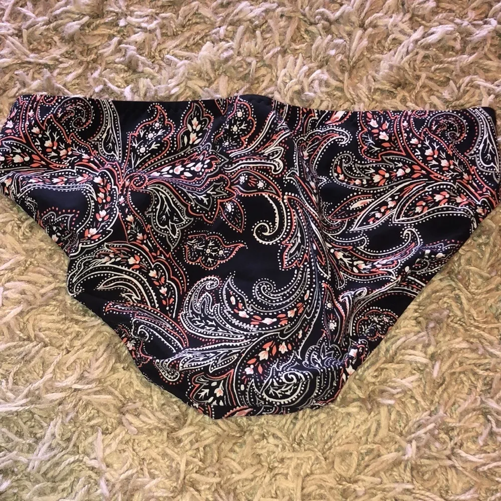 LANDS' END bikini bottoms floral print size 4 swim suit bottom coral pink/gray‌ - Image 2