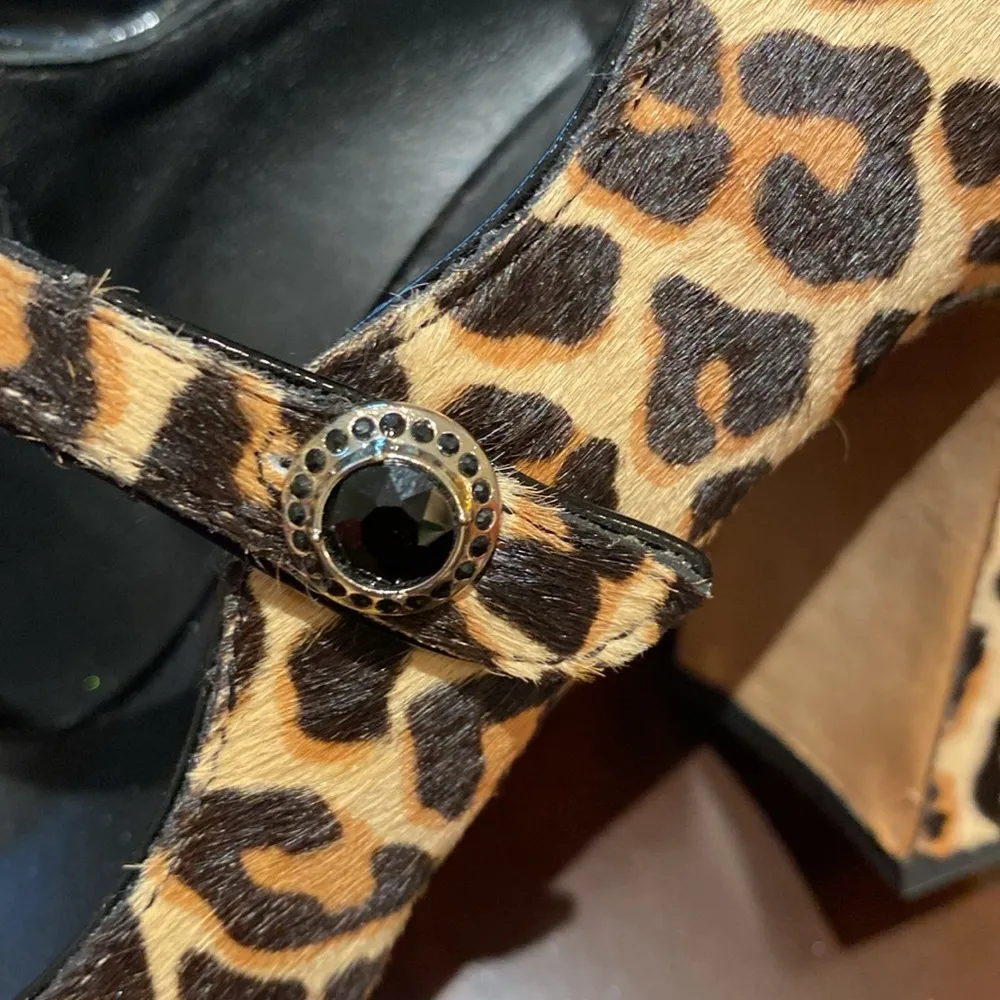 Kate Spade Maren Lovely Leopard Print Pumps Leather Mary Jane Sz 7.5B - Image 8