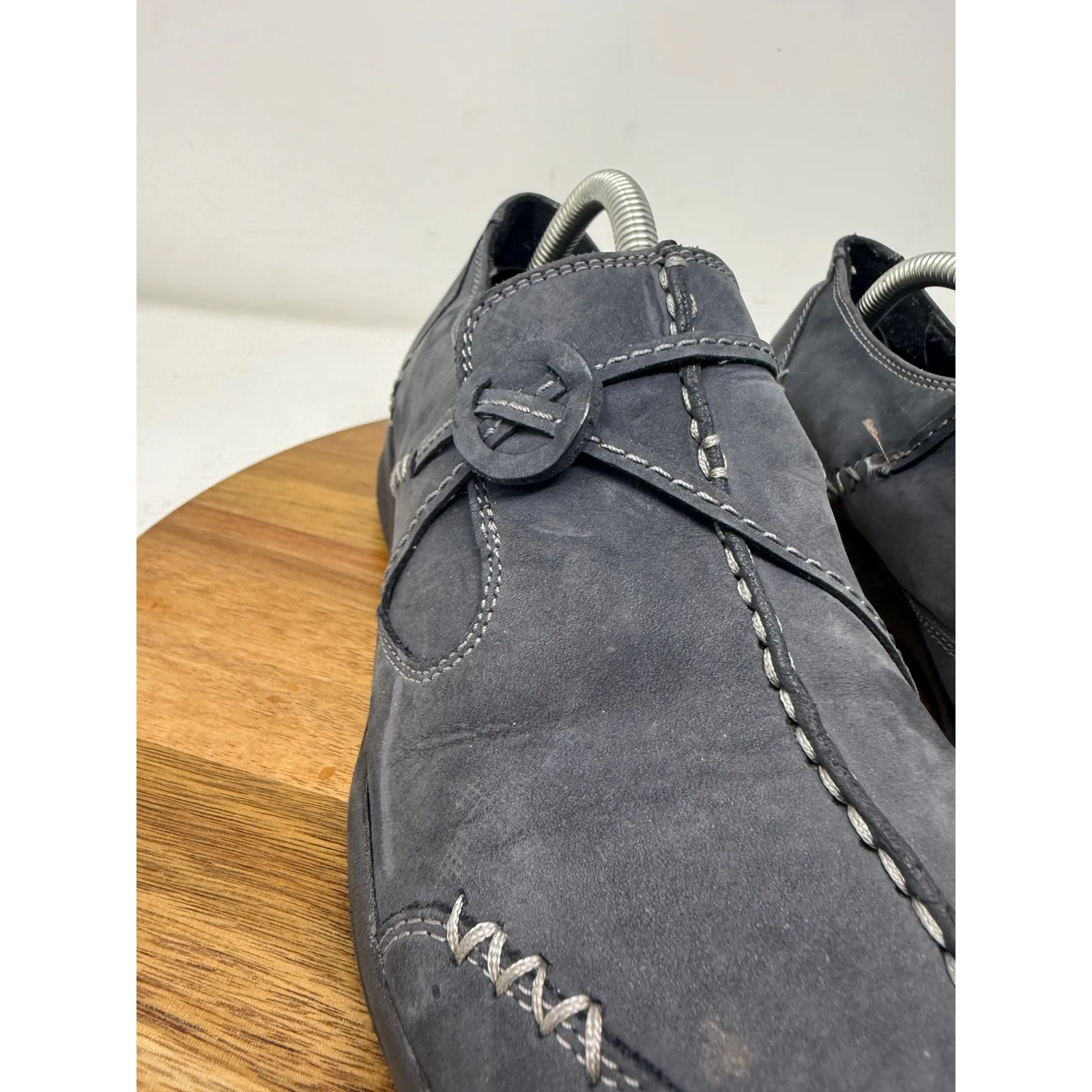 Clarks Wave Walk Leather Slip On Comfort Flat Casual Shoes Black Size 8M‎ - Image 6