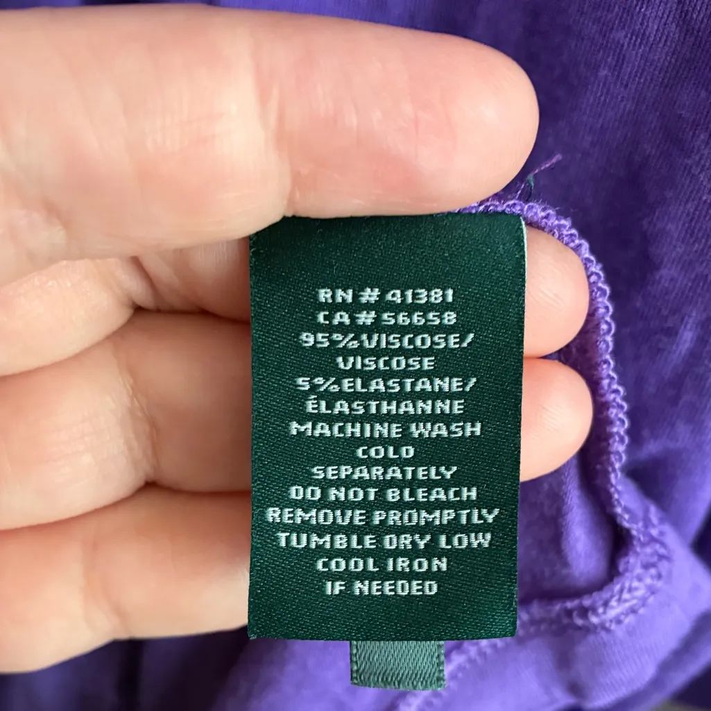 Ralph Lauren Women's Purple Viscose Jersey Knit
Cutout Cold Shoulder Top M - Image 8