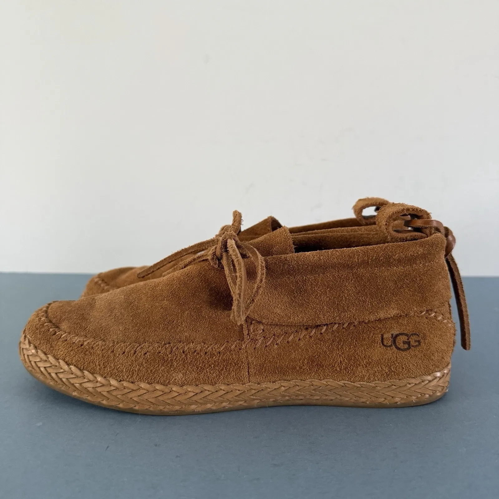 UGG Australia Woodlyn Moc Suede Chestnut Brown Moccasin Shoes - Image 5