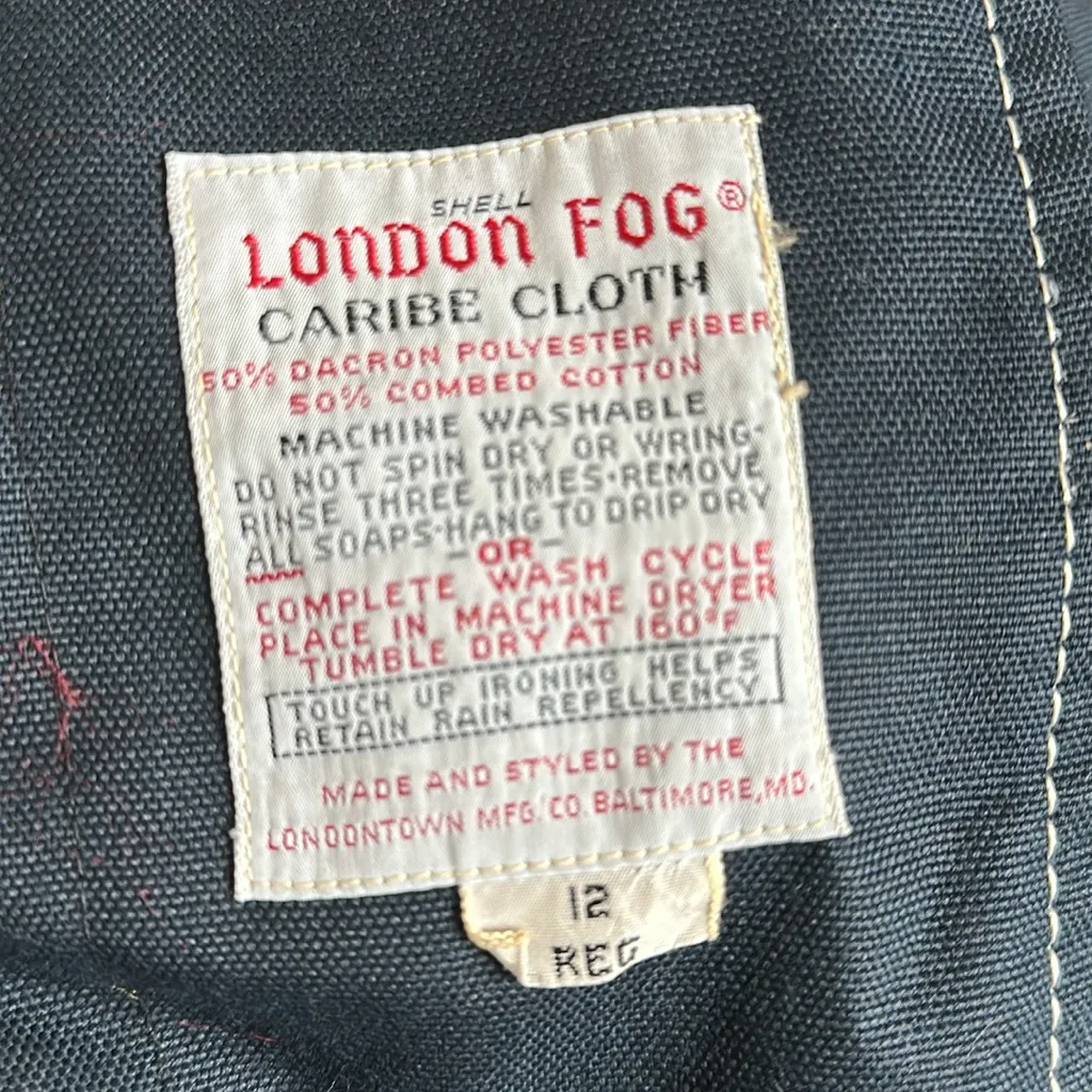 London Fog Vintage Style Classic Blue Double-Breasted Women's Coat, Women’s 12 - Image 2